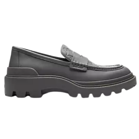 Coach Loafer With Signature Print Charcoal