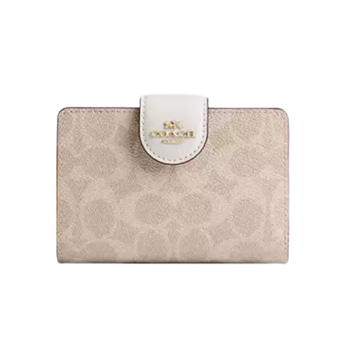 Coach Medium Corner Zip Wallet In Signature Canvas  signature canvas/Gold/Sand/Chalk