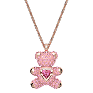 SWAROVSKI Pink Rose Gold-Tone Plated Teddy Pendant