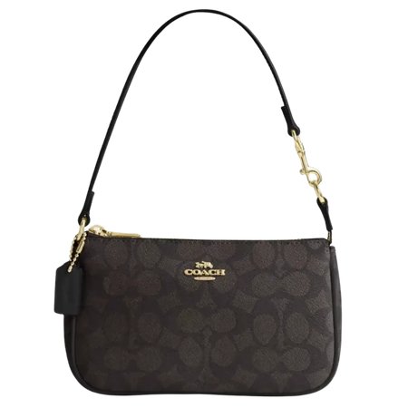 Coach Nolita 19 In Signature Canvas in Gold Walnut Black