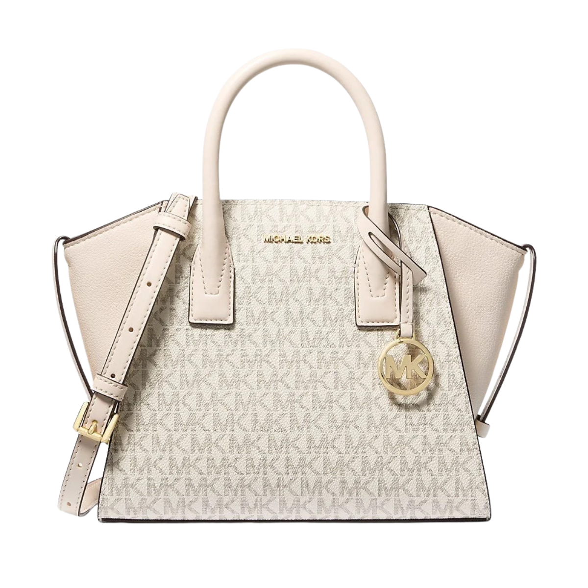 Michael Kors Avril Small Logo and Leather Satchel Lt Crm Multi