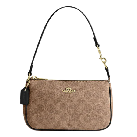 Coach Nolita 19 In Signature Canvas Signature Canvas-Gold-Tan-Black