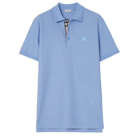 Burberry Cotton Polo Cornflower Blue T-Shirt