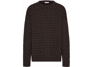 Valentino Allover Logo Knitwear Brown