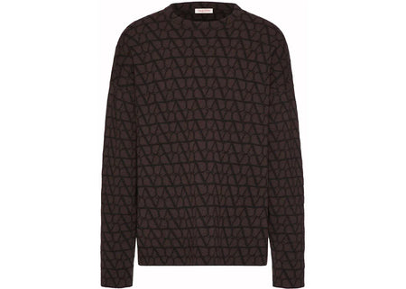 Valentino Allover Logo Knitwear Brown