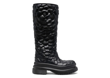 Valentino Garavani Atelier Floral-Embossed Mid-Calf Rain Boots Black (Women's)