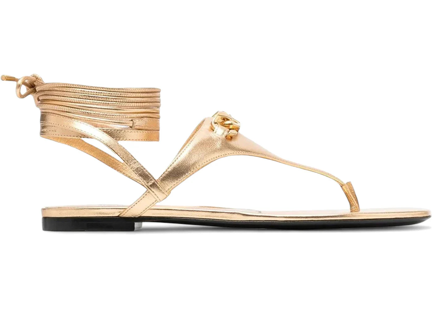 Valentino Garavani Vlogo Leather Sandals Gold (Women's)
