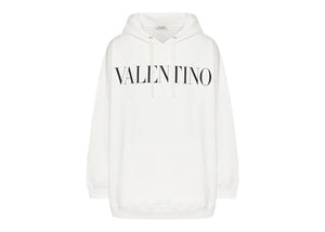 Valentino Logo Oversized Hoodie White/Black