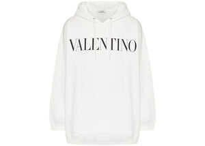 Valentino Logo Oversized Hoodie White/Black