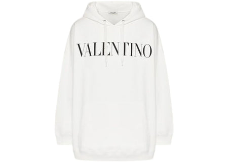 Valentino Logo Oversized Hoodie White/Black