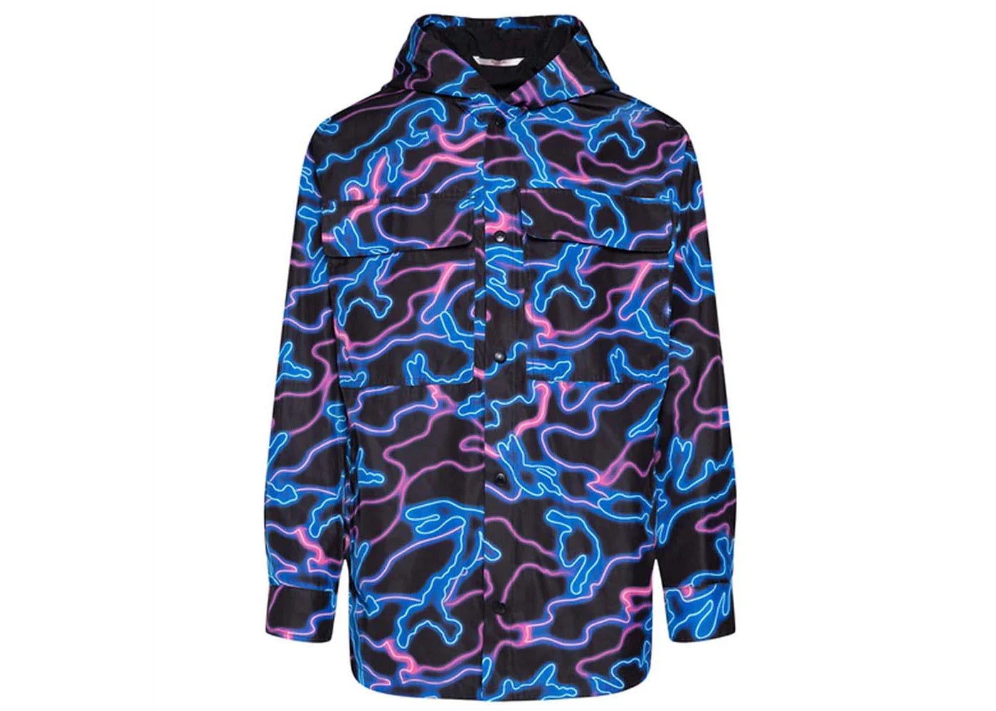 Valentino Printed Hooded Jacket Black
