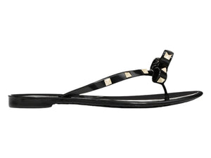 Valentino Rubber Rockstud Thong Sandals Black (Women's)