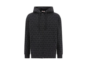 Valentino Toile Iconographe Zip Hoodie Navy