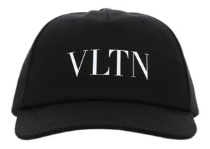 Valentino VLTN Logo Cotton Baseball Cap Black/White