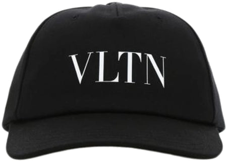 Valentino VLTN Logo Cotton Baseball Cap Black/White