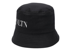 Valentino VLTN Logo Cotton Bucket Hat Black/White