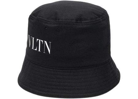 Valentino VLTN Logo Cotton Bucket Hat Black/White