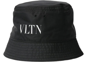 Valentino VLTN Logo Nylon Bucket Hat Black/White