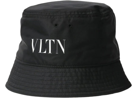 Valentino VLTN Logo Nylon Bucket Hat Black/White