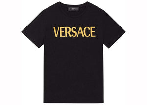 Versace Embroidered Versace T-Shirt Black