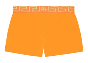 Versace Greca Border Swim Shorts Orange