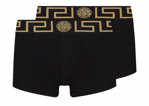Versace Greca Border Trunks (2 Pack) Black