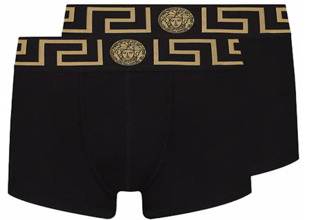 Versace Greca Border Trunks (2 Pack) Black