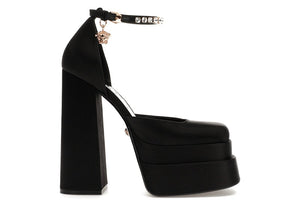 Versace Medusa Aevitas 155mm Platform Pumps Black Satin