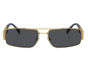 Versace Rectangle Logo Runway Sunglasses Gold (2257)