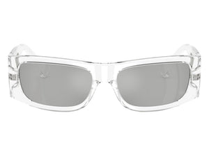 Versace Rectangle Sunglasses Mirror SilverSilverSilverTransparent Transparent (VE4482 148/8V)
