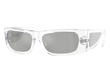 Versace Rectangle Sunglasses Mirror SilverSilverSilverTransparent Transparent (VE4482 148/8V)