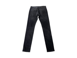 Versace Straight Leg Embroidered Logo Jeans Black