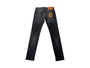 Versace Stretch Embroidered Logo Jeans Black