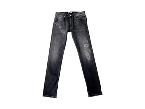 Versace Stretch Embroidered Logo Jeans Black