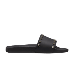 Valentino Rockstud Rubber Slider Sandal Black