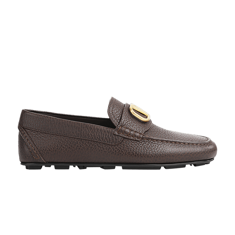 Valentino Driving Plaque Slip-On Loafer Brown
