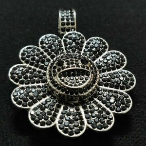 MURAKAMI FLOWER ICED OUT PENDANT (BLACK SILVER PLATED)