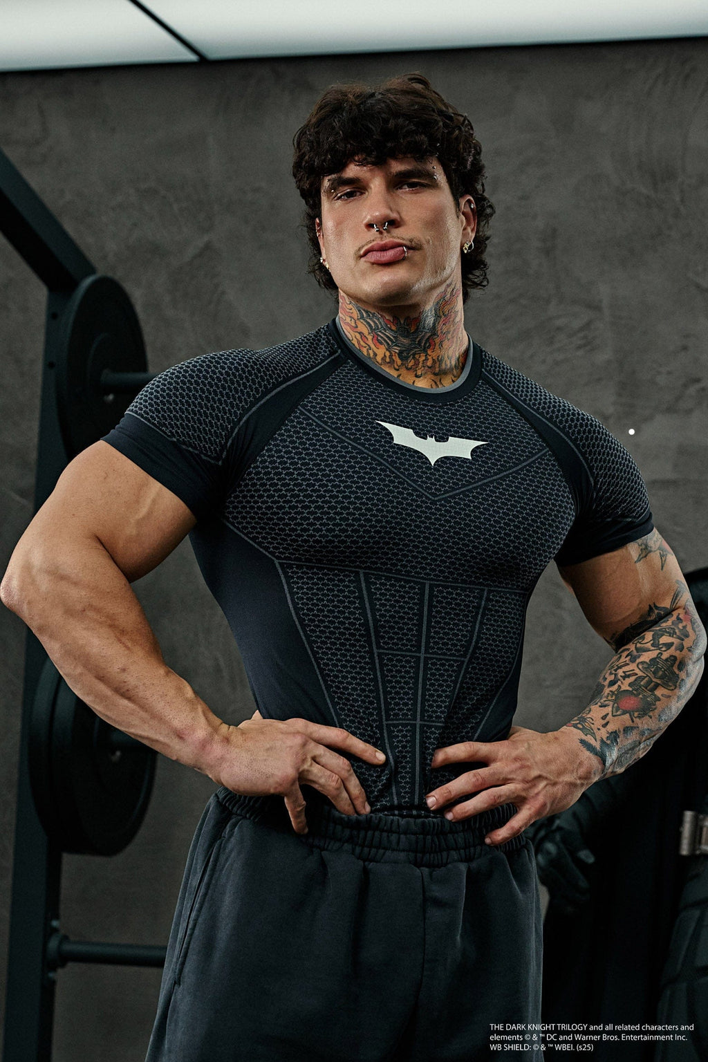 YoungLA 4259 Batman Compression T-Shirt Black