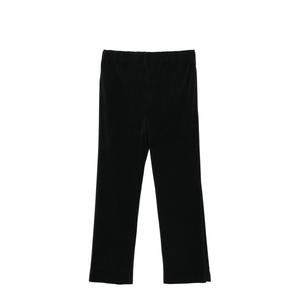Black Elasticated Waistband Plissé Effect
