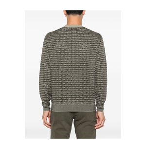 Virgin-Wool Jumper with All-Over Jacquard Signature Logo