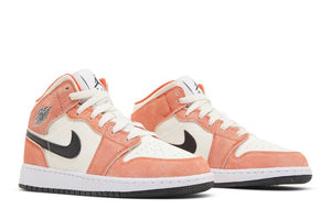 Air Jordan 1 Mid GS Orange Suede