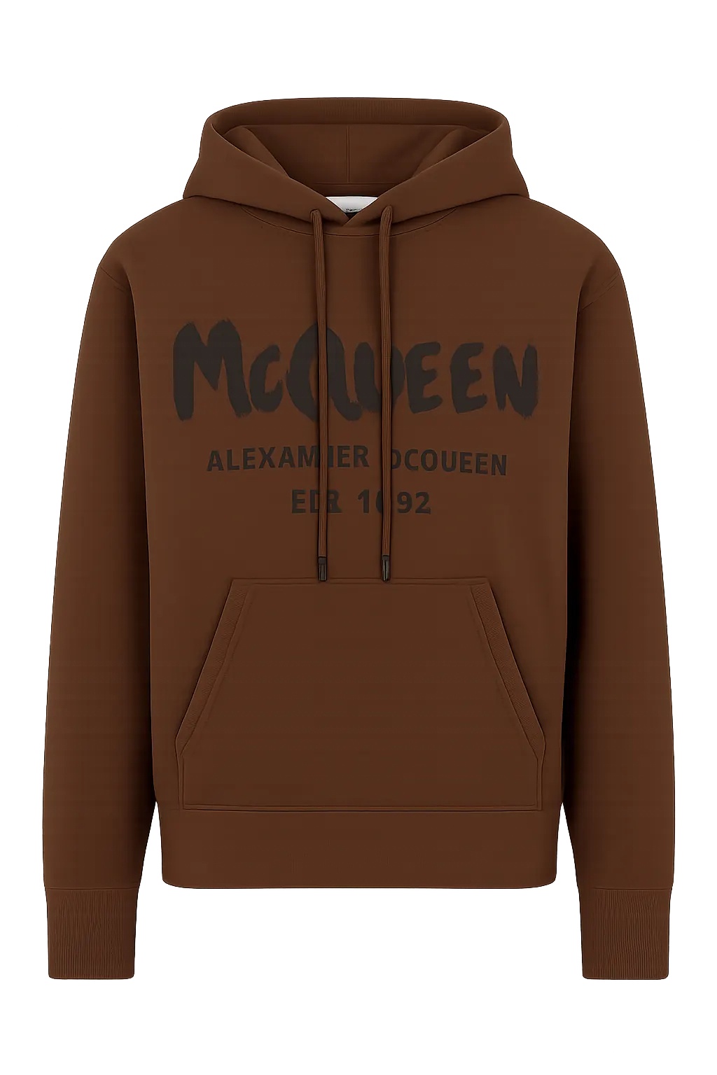 Alexander McQueen Brown Hoodie with Watercolor Graffiti print