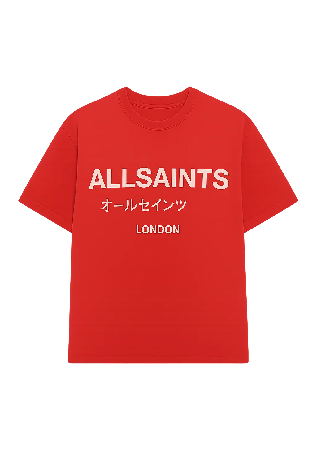 ALL SAINTS UNDERGROUND SS CREW RUBY RED TSHIRT