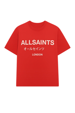 ALL SAINTS UNDERGROUND SS CREW RUBY RED TSHIRT