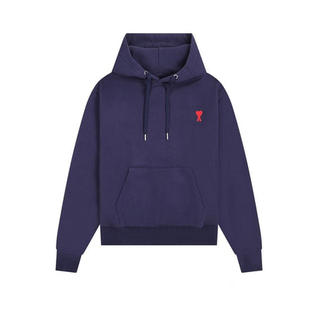 Ami De Coeur Embroidered Logo Hoodie Navy Blue/Red