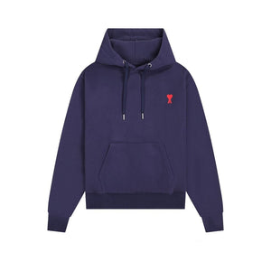 Ami De Coeur Embroidered Logo Hoodie Navy Blue/Red