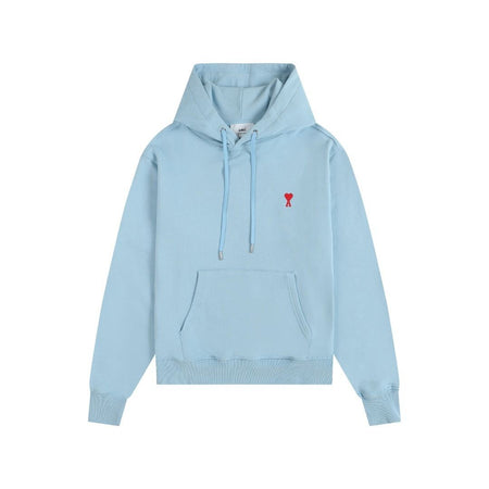 Ami De Coeur Embroidered Logo Hoodie Light Blue/Red