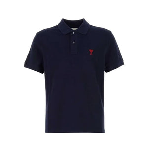 Ami Paris Navy Ami De Coeur Polo Shirt Navy