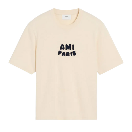 AMI Paris logo-patch T-Shirt light beige