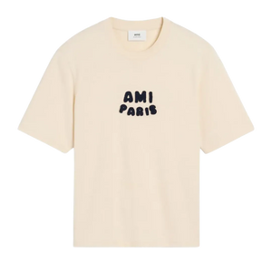 AMI Paris logo-patch T-Shirt light beige